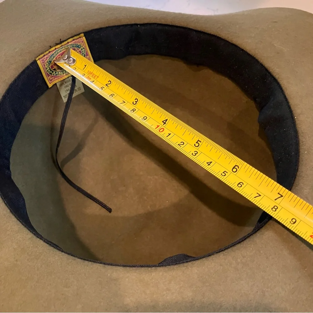 Vintage Scala Collezione Floppy Wide Brown Green Floppy Brim Hat 100% Wool OS - Picture 11 of 11